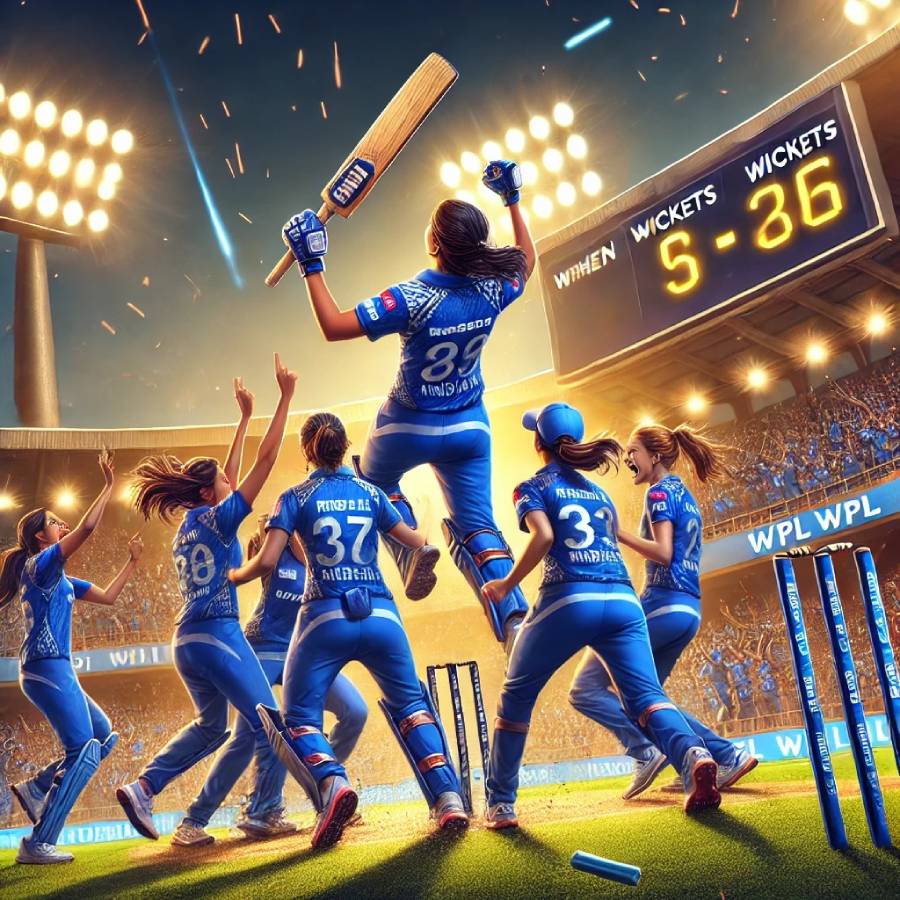 Mumbai Indians beat Gujarat Giants by 4 wickets in hindi